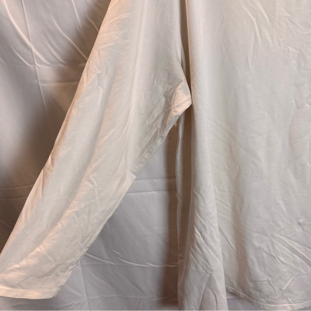 J. Jill Pure Jill Classic Women's Cream Long Sleeve Pima Top - Picture 2 of 9